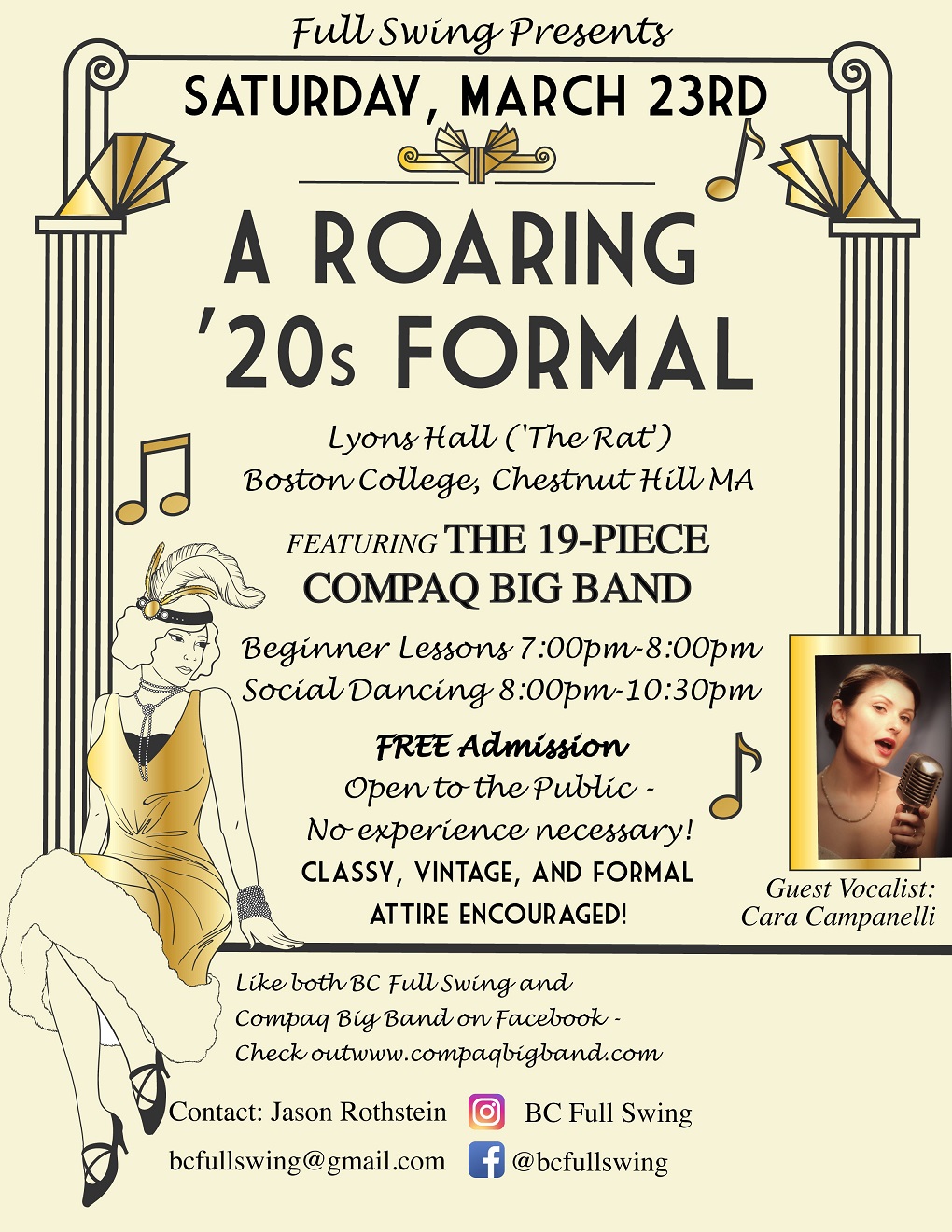 A Roaring 20s Formal swing dance poster