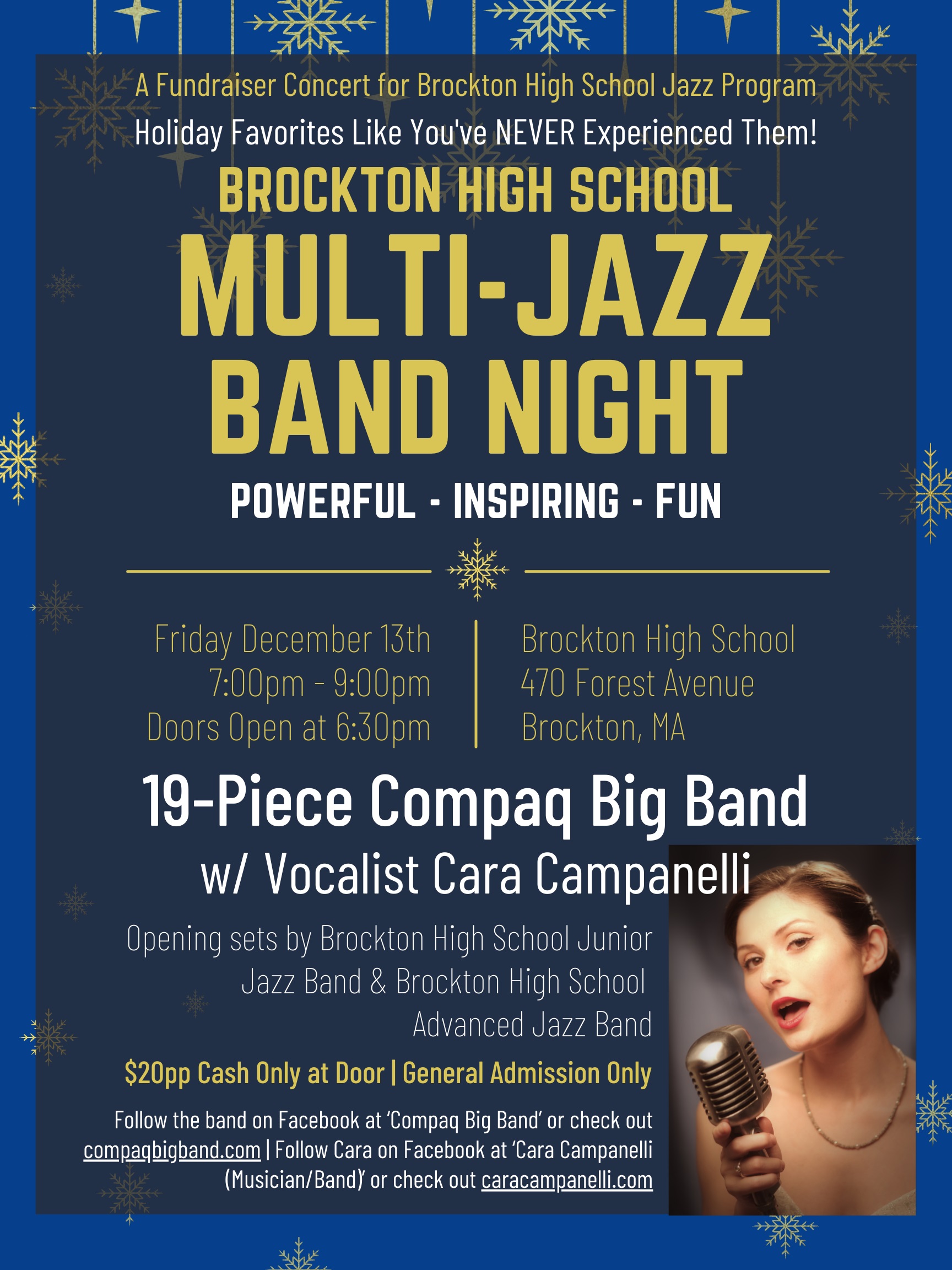 Brockton High School Holiday Jazz Concert poster