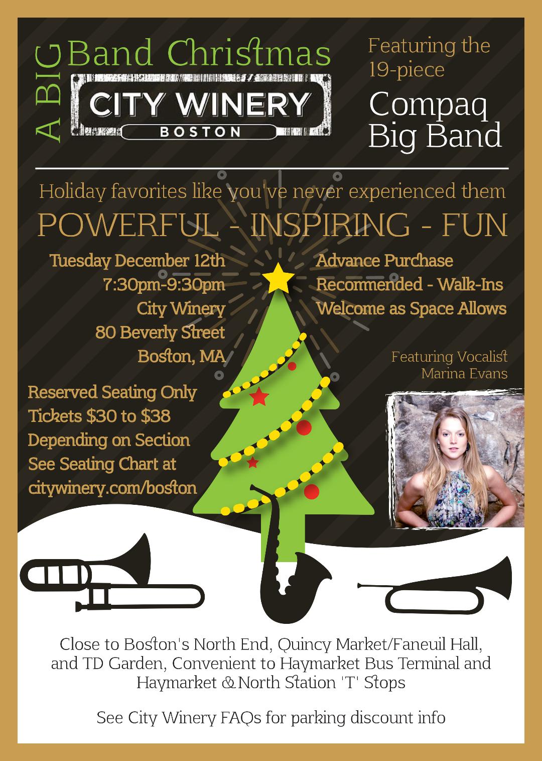 A Big Band Christmas at City Winery poster